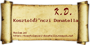 Kosztolánczi Donatella névjegykártya